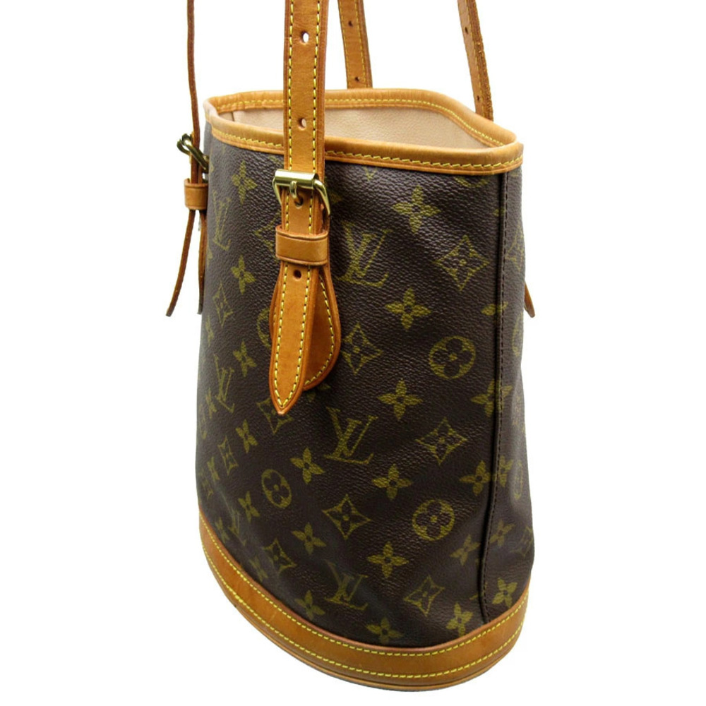 Louis Vuitton Bucket Bag Crossbody Shoulder Monogram Canvas Brown
